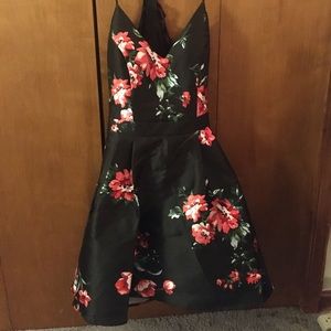 Black with Red Floral Print Dress (never worn)